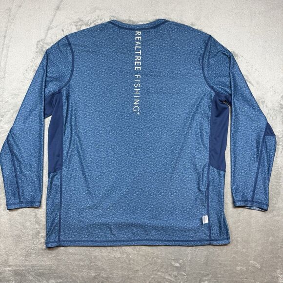 Realtree Fishing Shirt Men’s 2XL Blue Long Sleeve Reversible Performance UPF 30 - Picture 2 of 14